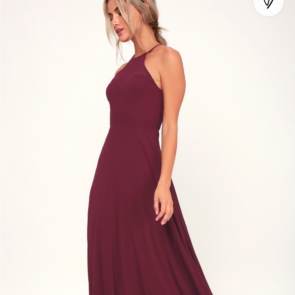 Lulu’s Night of Romance Burgundy Sleeveless Maxi Dress